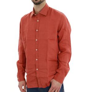 CAMICIA IN LINO CORALLO